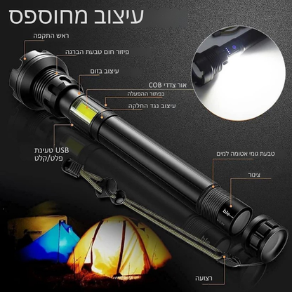LumiForce™ – פנס טקטי נטען בעוצמה גבוהה