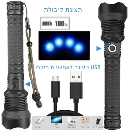 LumiForce™ – פנס טקטי נטען בעוצמה גבוהה